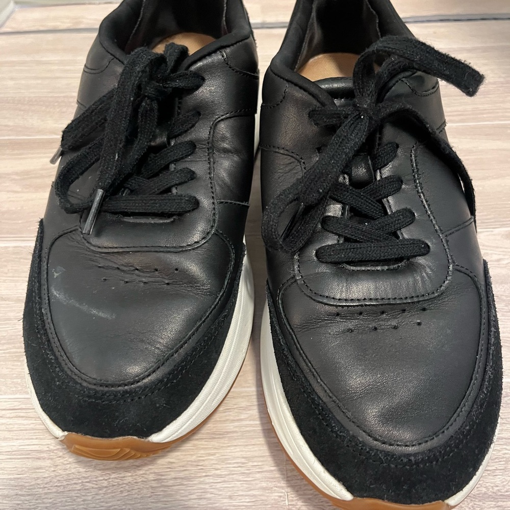 FitFlop F-Mode Women's Leather Suede Flatform Sneakers Size 8